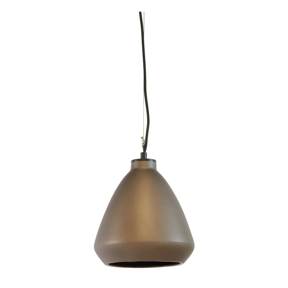 Bronzszínű függőlámpa kerámia lámpaernyővel ø 22,5 cm Desi – Light & Living
