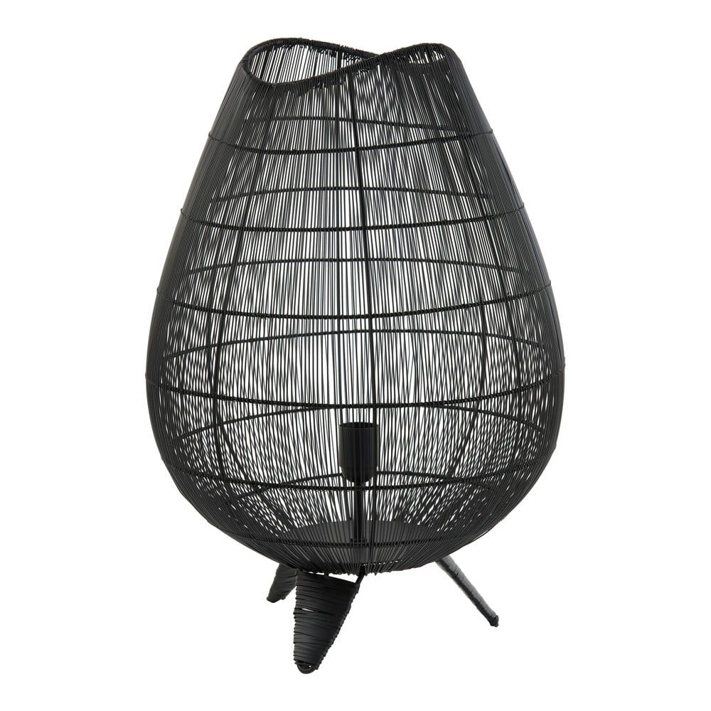 Matt fekete asztali lámpa fém búrával (magasság 56 cm) Yumi – Light & Living