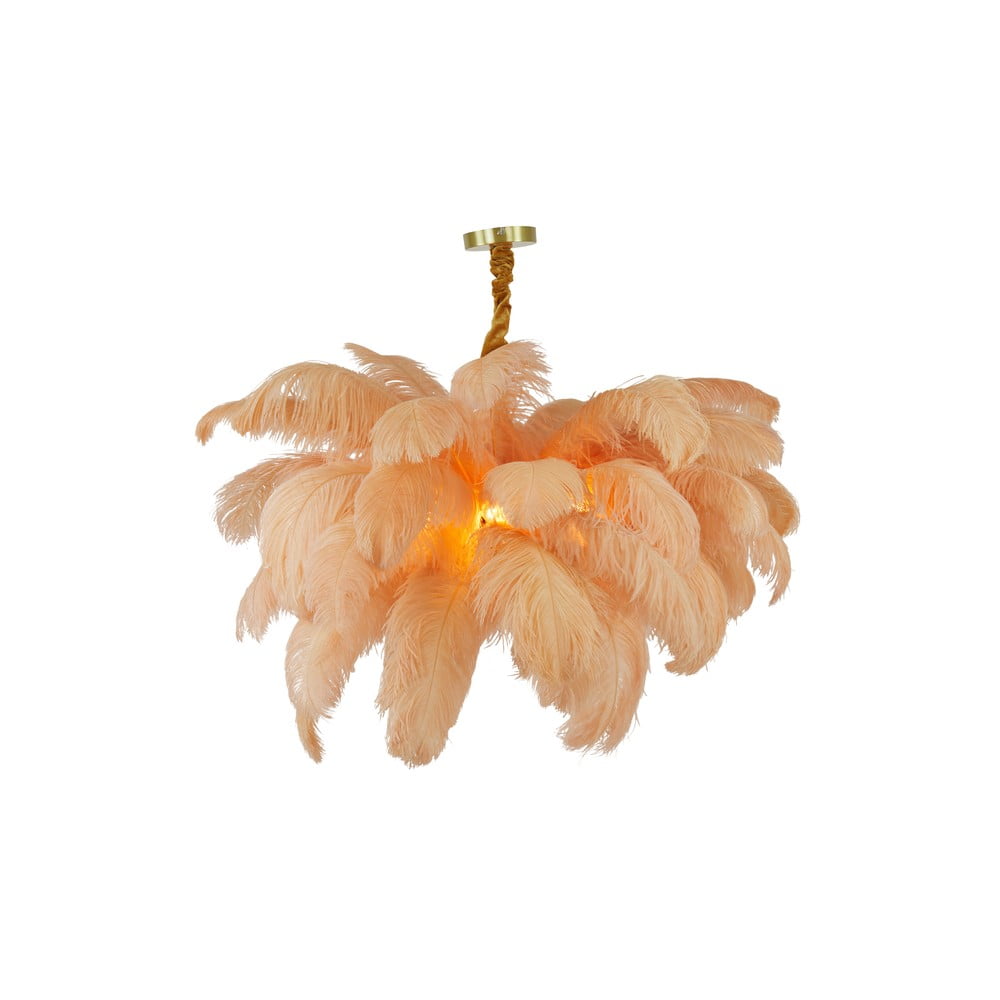 Narancssárga-aranyszínű függőlámpa toll búrával ø 80 cm Feather – Light & Living