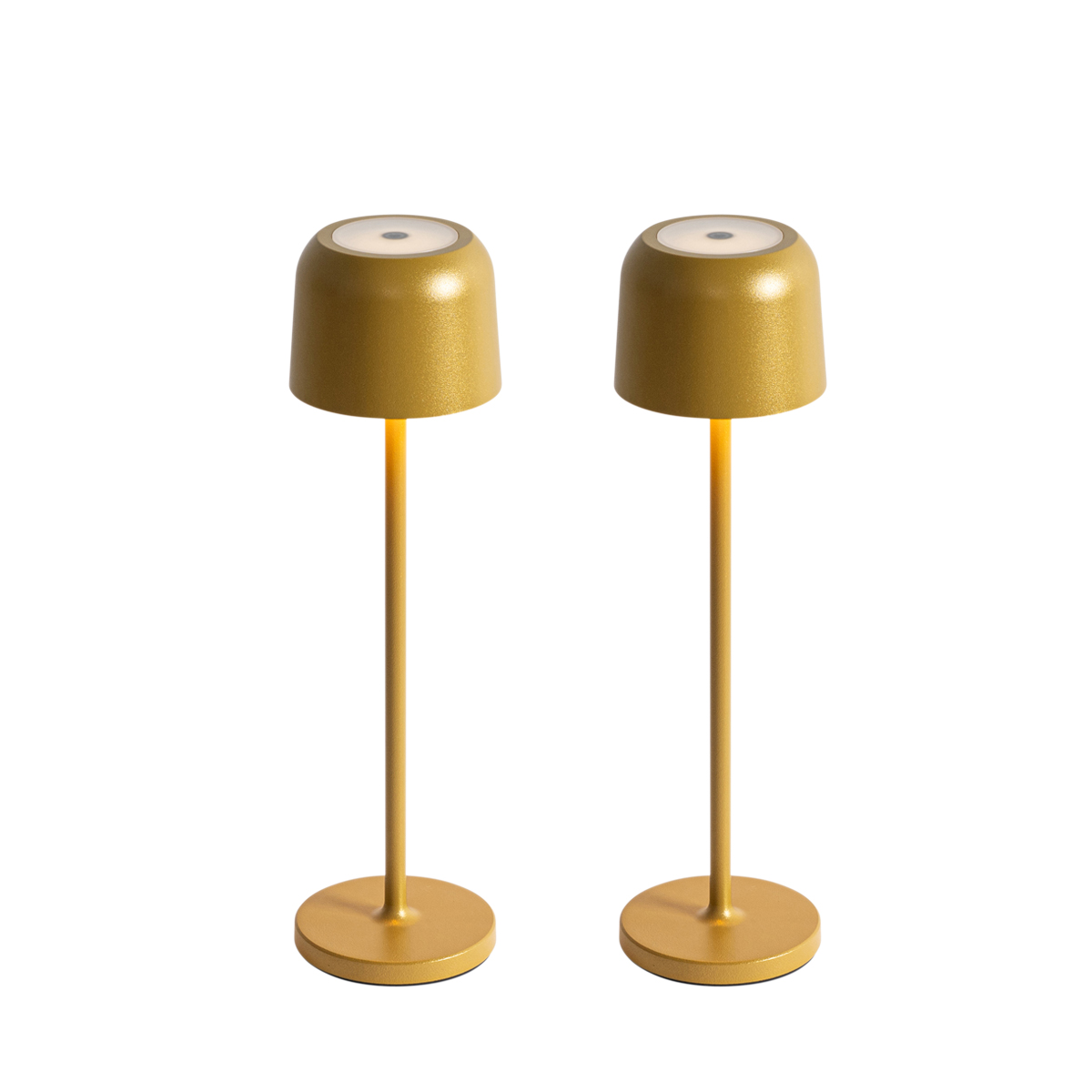 2 db asztali lámpa készlet, gomba alakú, arany, töltőállomással - Raika