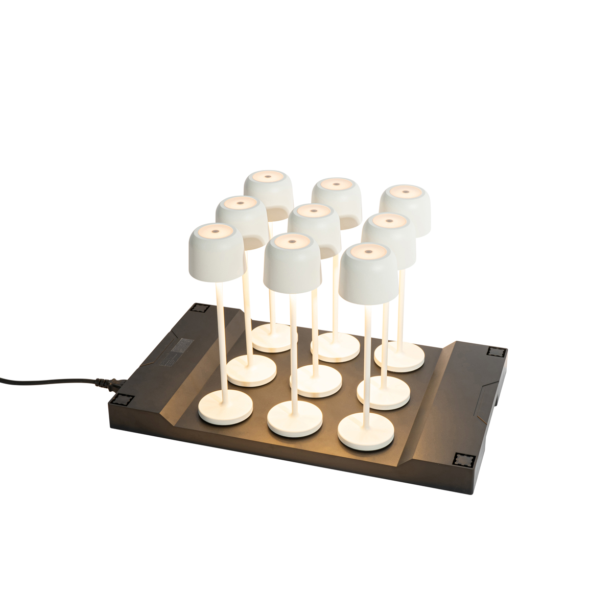 9 db-os készlet újratölthető asztali lámpa gomba színű, töltőállomással - Raika