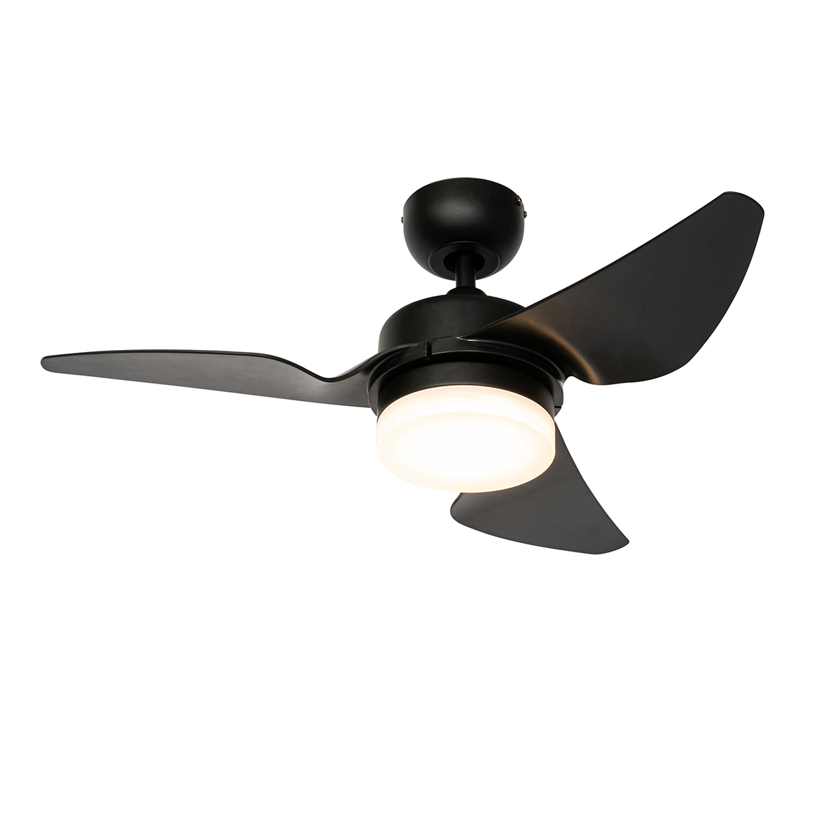 Mennyezeti ventilátor fekete, LED-vel és távirányítóval - Yuki