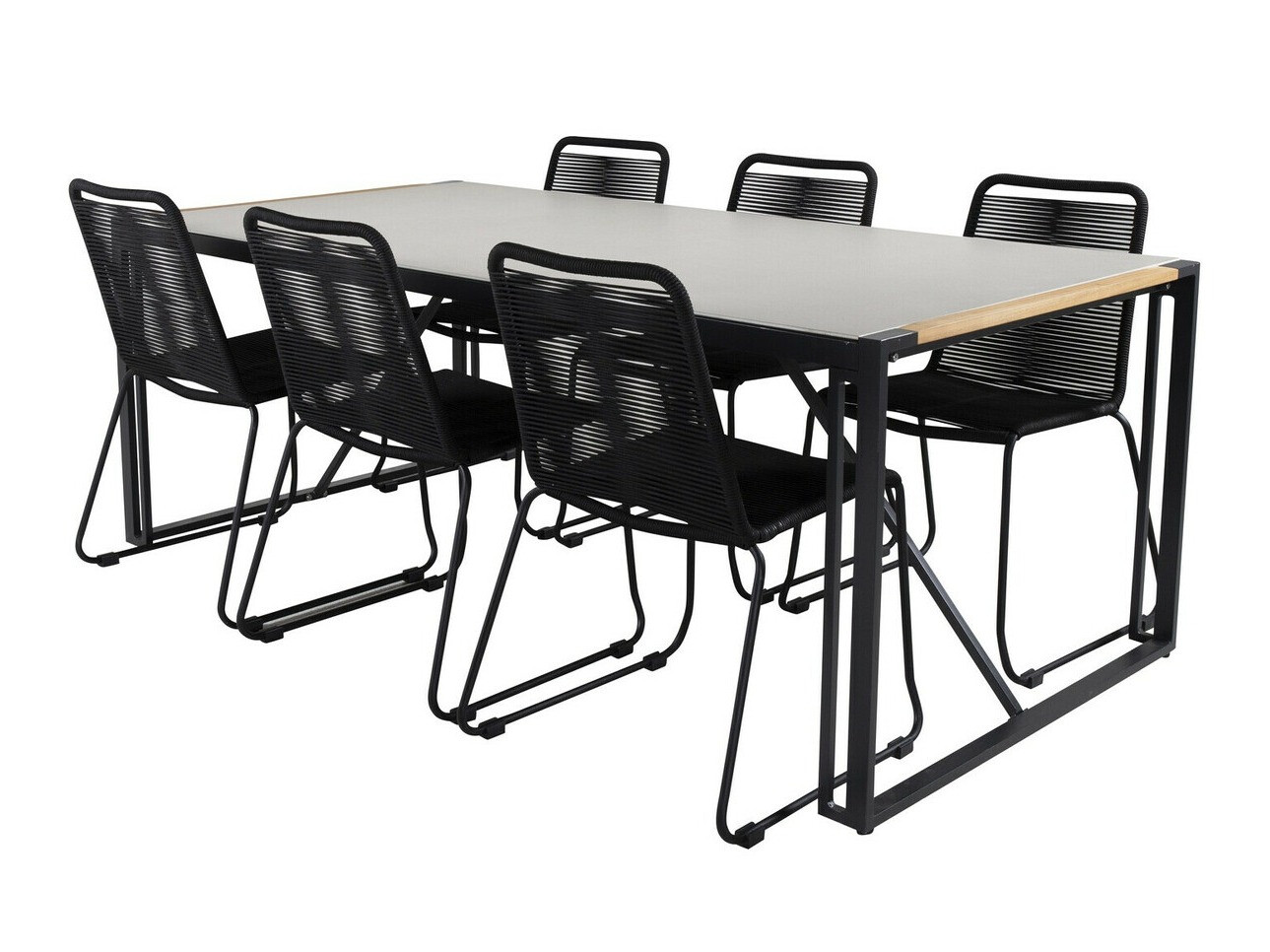 Asztal és szék garnitúra Dallas 2396 (Fekete)