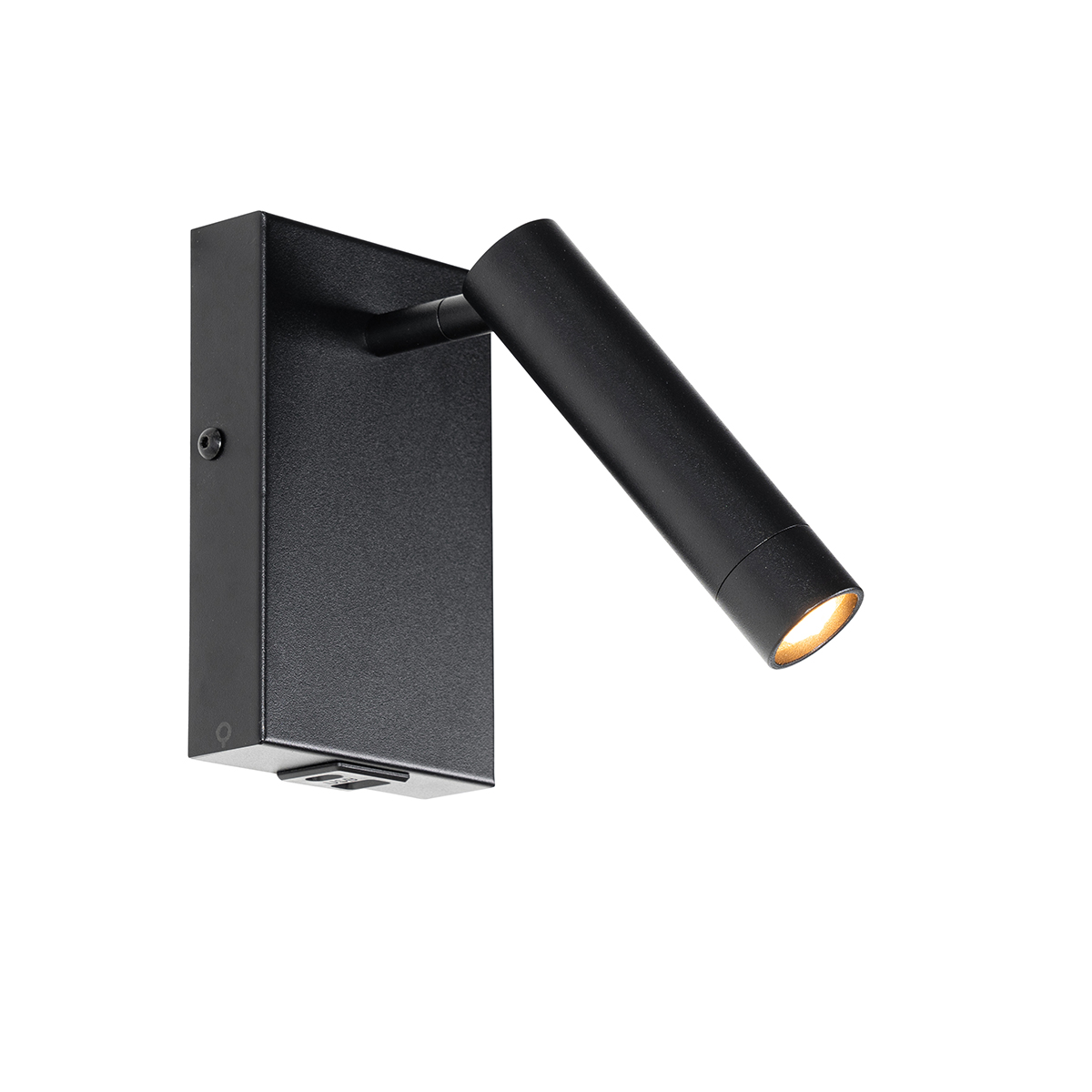 Modern fali lámpa fekete állítható USB-vel - Croft