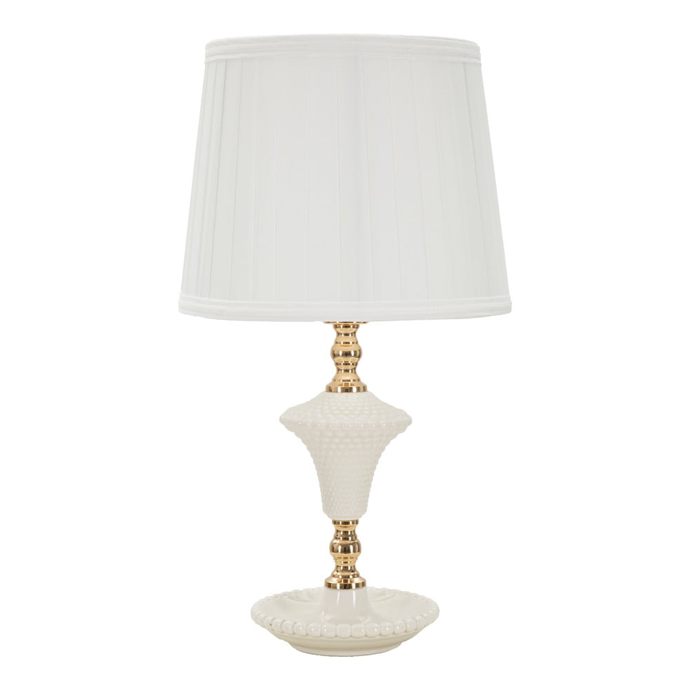 Fehér asztali lámpa textil búrával (magasság 45 cm) Caserta – Mauro Ferretti