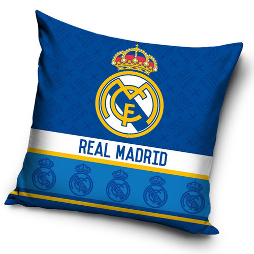 Real Madrid Blue pajzsok párnahuzat, 40 x 40 cm