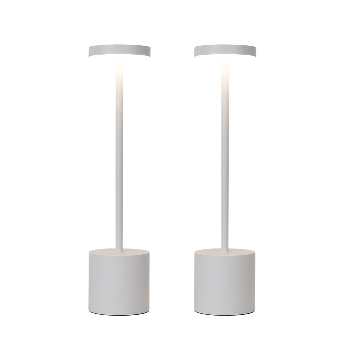 2 db-os kültéri asztali lámpa szett fehér LED-del és újratölthető dimmerrel - Dupont