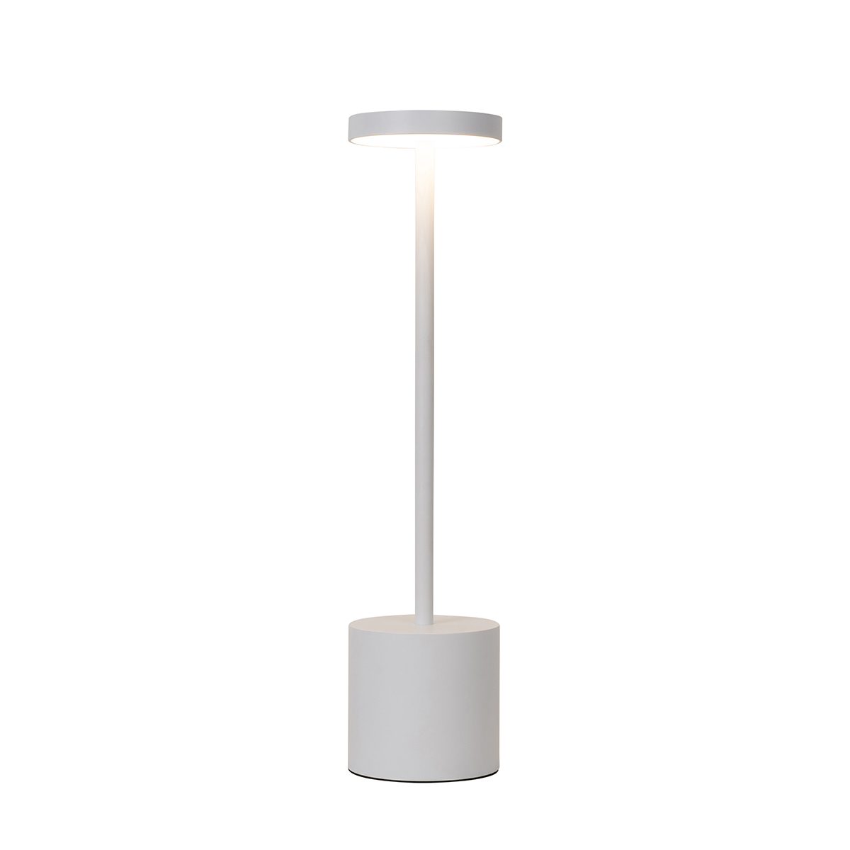 Fehér kültéri asztali lámpa LED-del és újratölthető fényerő-szabályozóval - Dupont
