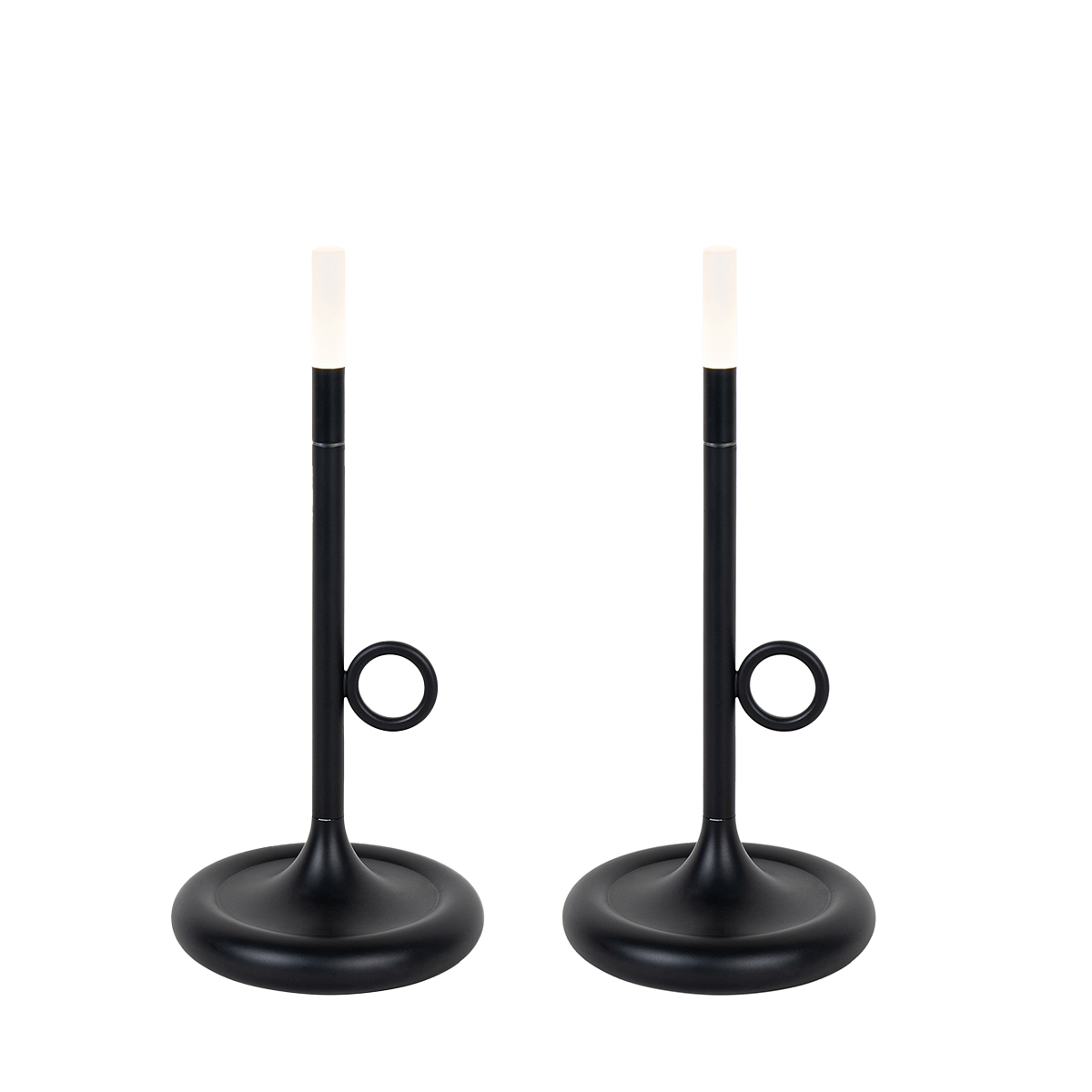 Set van 2 buiten tafellampen zwart met dimmer oplaadbaar - Sjarel
