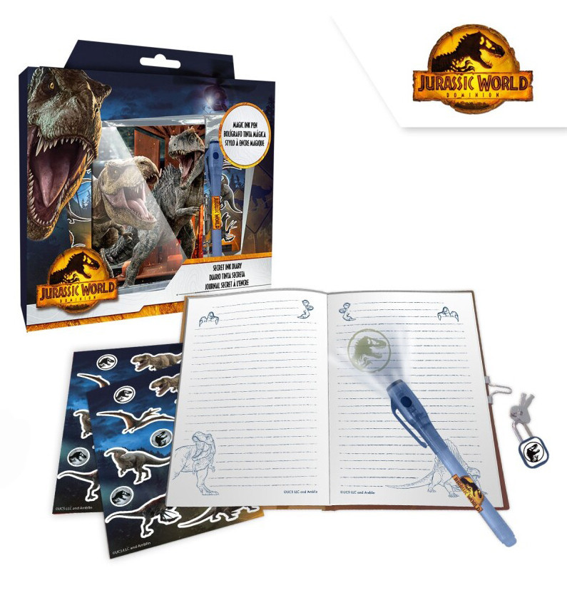Jurassic World napló + mágikus toll szett