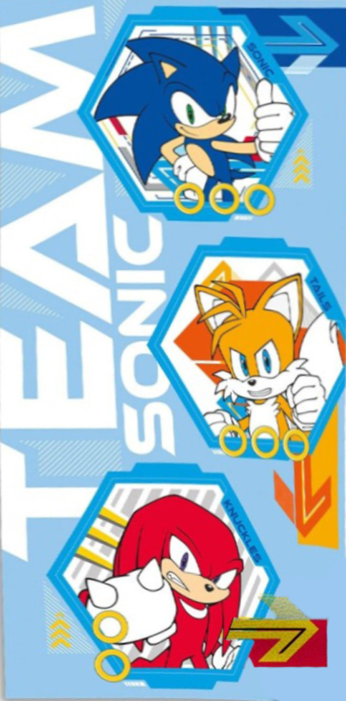 Sonic a sündisznó Team fürdőlepedő, strand törölköző 70x140cm