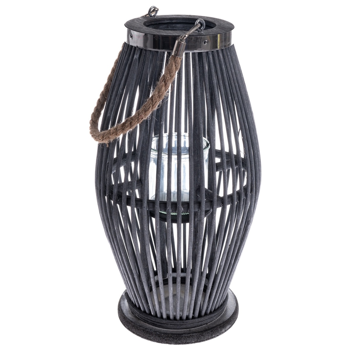 Bambusz lámpás Bask szürke, 21 x 40 cm