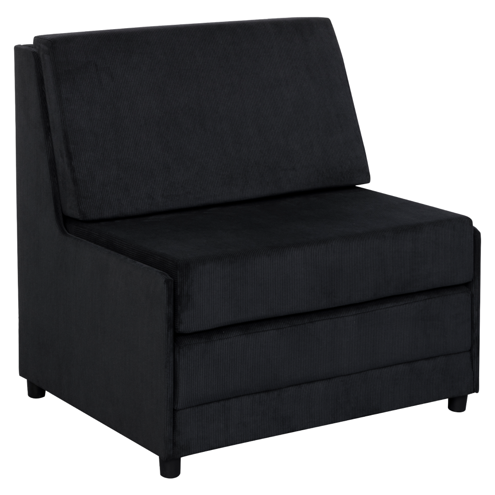 Kihúzható fotel, fekete, OROKO